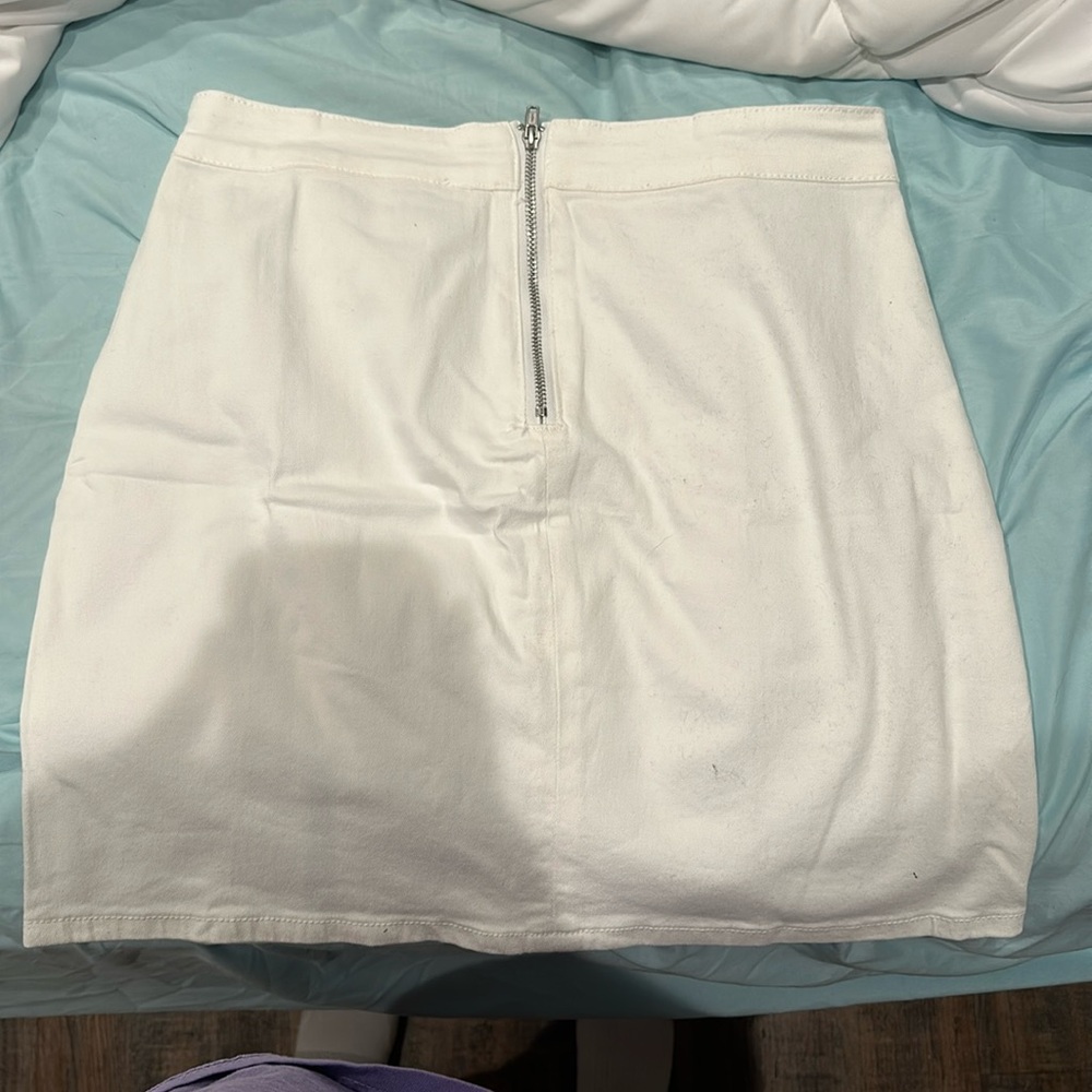 White mini skirt